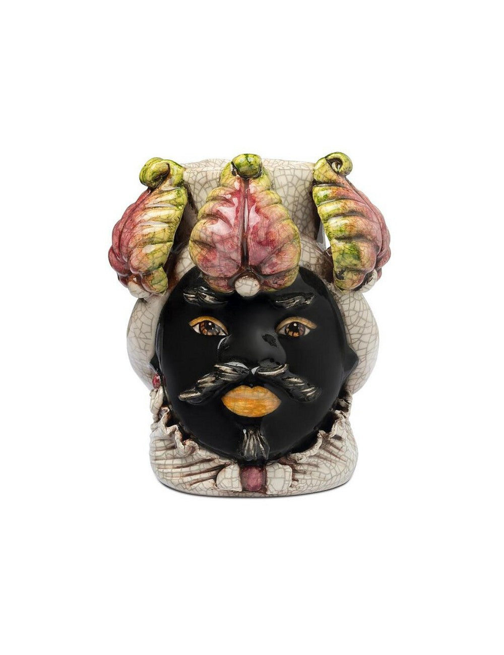 ABHIKA Moro hoofd vaas Man Small Fig Burgundy/Craklè