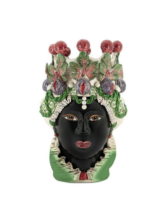 ABHIKA Moro hoofd vaas Lady Fig Burgundy